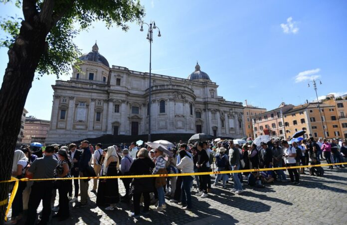 Pope Francis' tomb in the Papal Basilica of Saint Mary Major in Rome