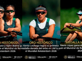 ¡Día histórico para México! Conquista dos oros y un bronce en el Mundial de Remo