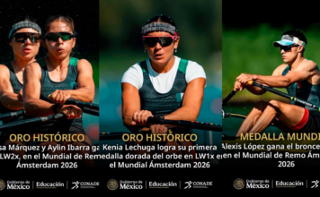 ¡Día histórico para México! Conquista dos oros y un bronce en el Mundial de Remo