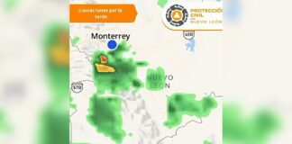 Esperan lluvias, viento y actividad eléctrica para esta tarde-noche en Nuevo León