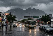 Frente frío estacionario mantiene pronóstico de lluvias en Nuevo León