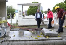 Escobedo refuerza limpieza y seguridad en panteones por día de muertos